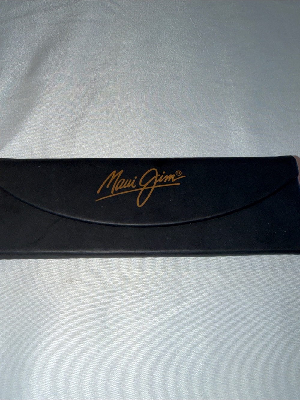 Maui Jim Small Black Trifold Eyewear Case with Gold lettering
